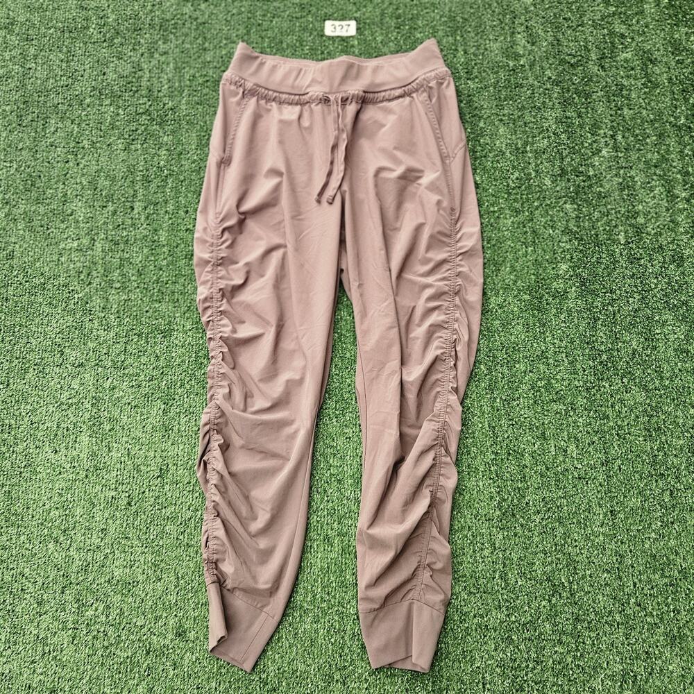 Athleta Women's 2 Pink Jogger Elasticated Drawstring Ruched Along Leg
